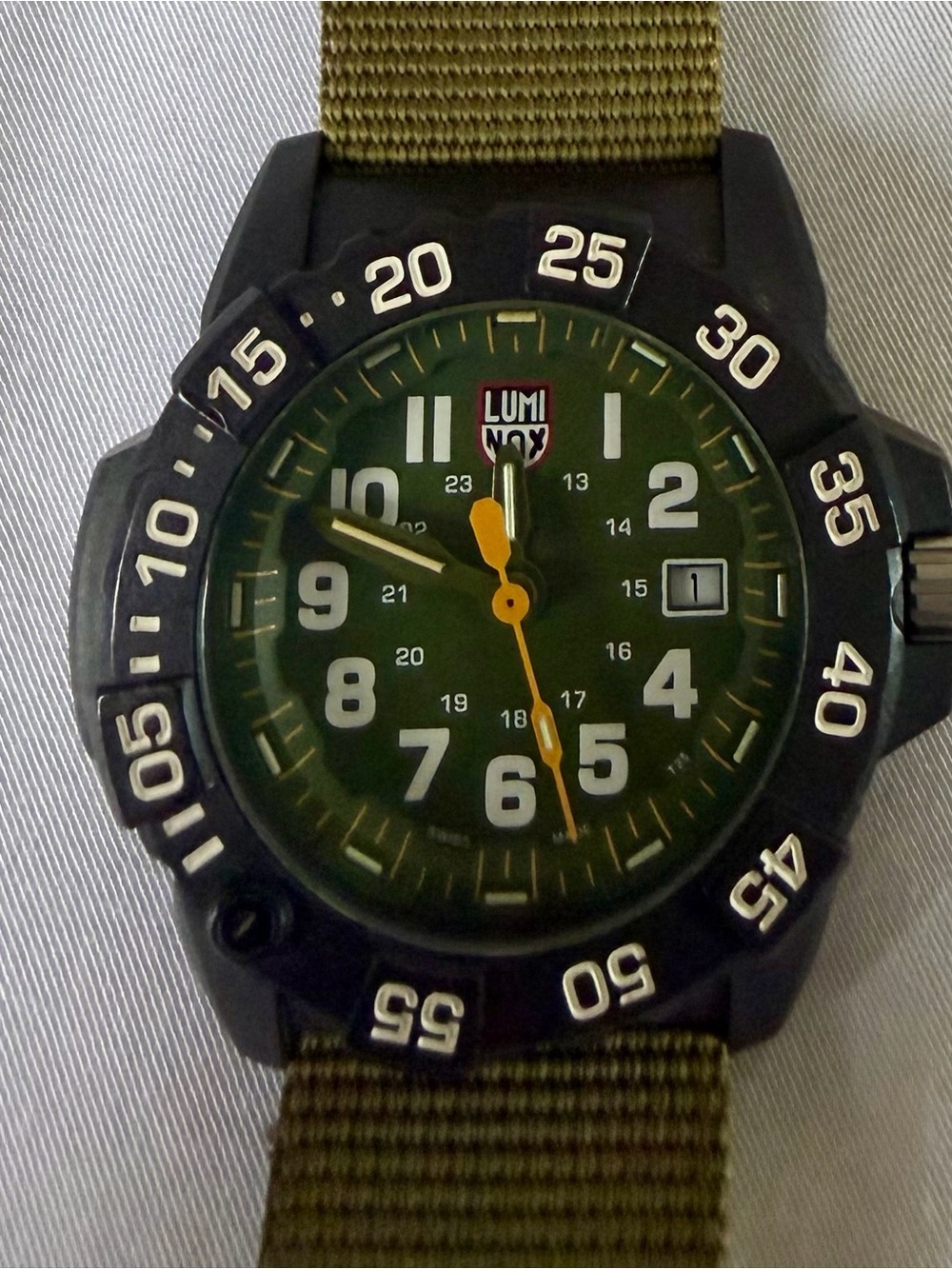 Luminox Men’s Green Tactical Field Watch with Olive Nylon Strap